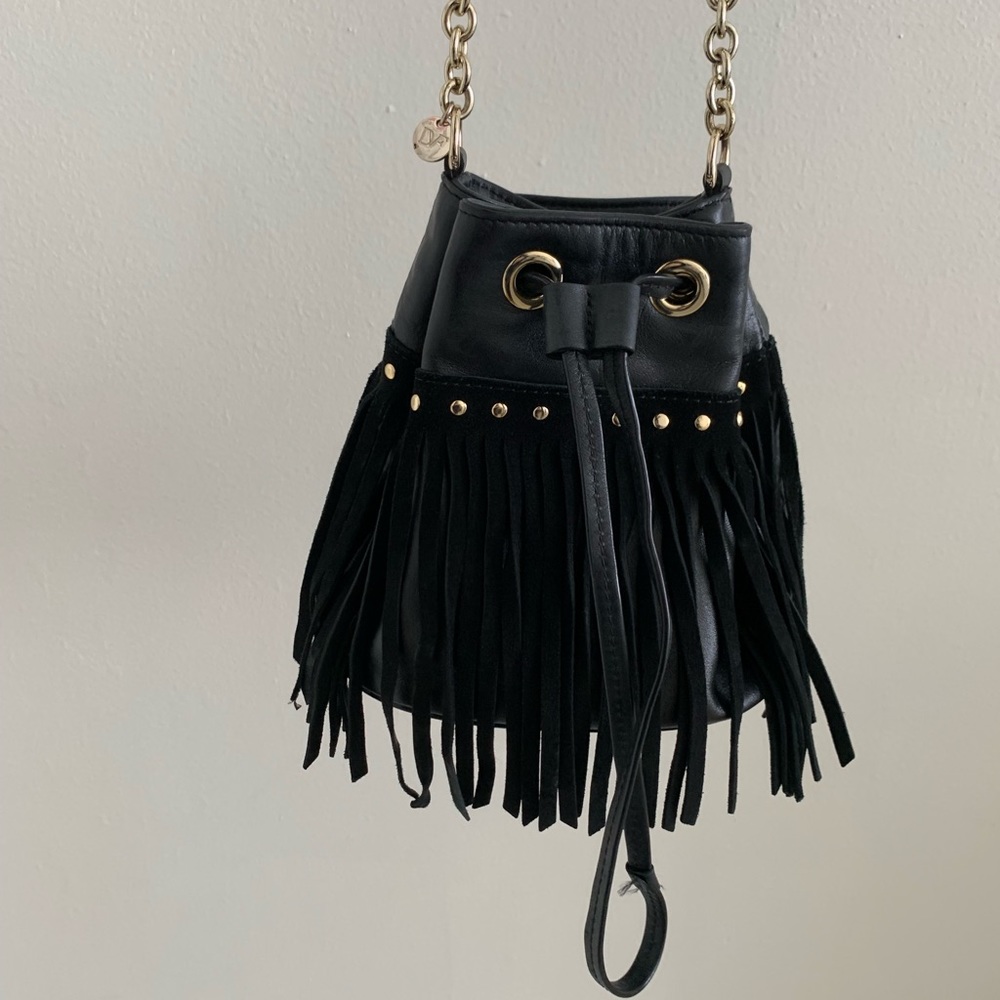 DVF Voyage Boho Fringe Bucket Bag